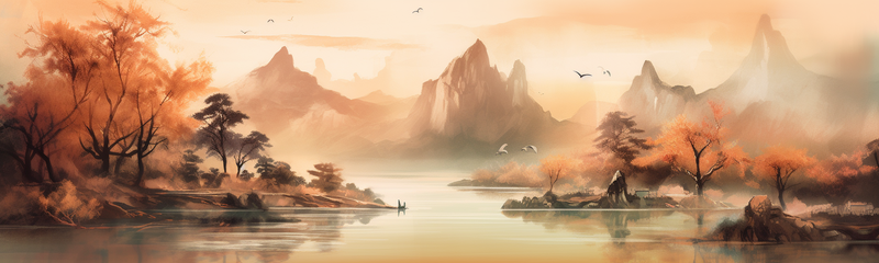 唯美意境复古山水新中式艺术中国画,插画/手绘图,插画/手绘图库,插画/手绘图下载,插画/手绘
